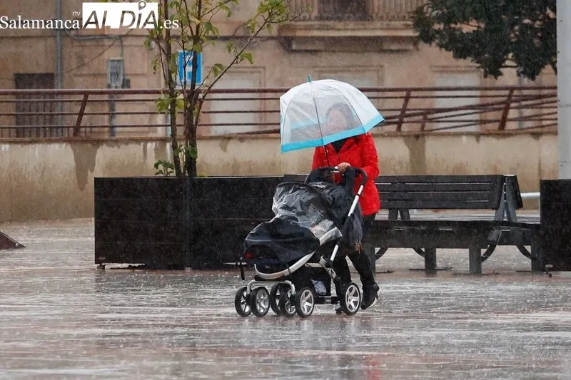 Intensas lluvias durante este miércoles en Salamanca. Fotos: David Sañudo
