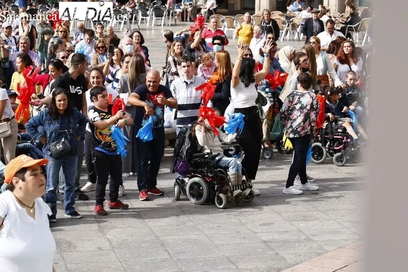Celebración del Día Mundial de la Parálisis Cerebral en la Plaza Mayor de Salamanca. Foto de David Sañudo