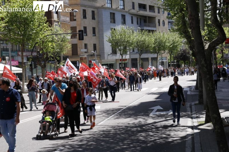 Manifestantes del primer de mayo en Salamanca. Foto de archivo