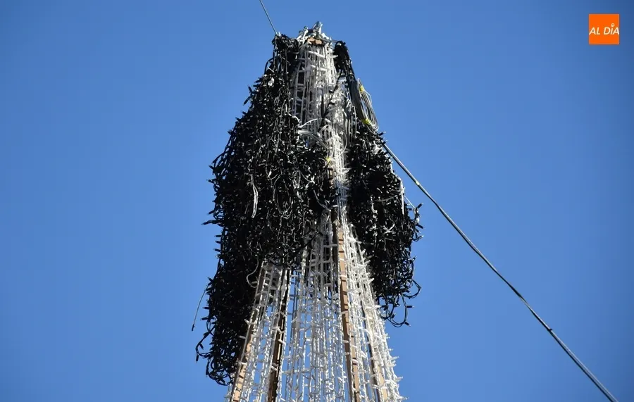 Foto 4 - &lsquo;Izado&rsquo; el &aacute;rbol de Navidad de la Plaza Mayor mientras se prepara la llegada de la pista de hielo
