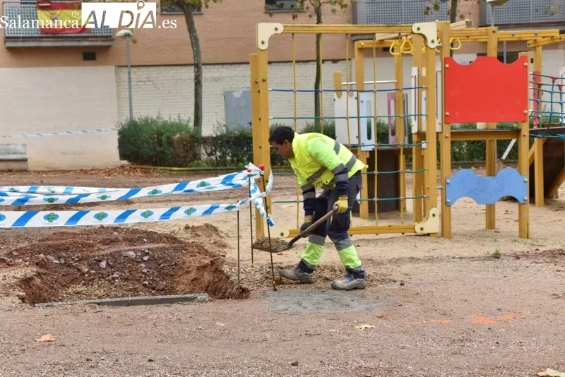 Obras en la Plazuela Winston Churchill (Barrio del Zurguén) | FOTOS: Vanesa Martins