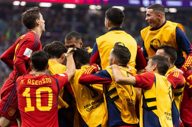 España celebra el gol de Morata a Alemania / Sefutbol