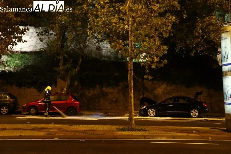 Imágenes del estado en el que ha quedado el turismo incendiado. Fotos: David Sañudo