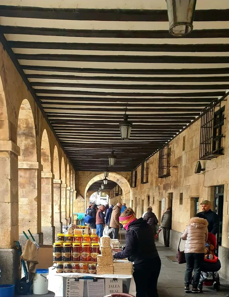 Turroneras en los soportales de San Antonio, junto a la Plaza Mayor. Fotos: Ángeles Rebollo