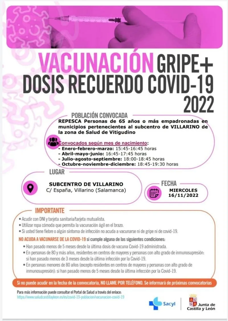 Foto 3 - Jornadas de vacunaci&oacute;n y repesca para mayores de 65 a&ntilde;os residentes en la subzona de salud de Villarino