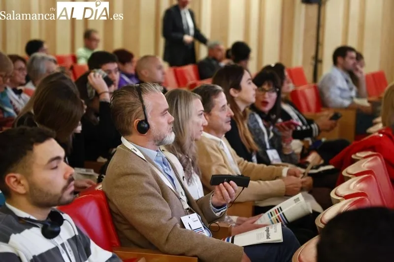 El Nobel de Economía en 2017, el estadounidense Richard H. Thaler, en la apertura del I Congreso Internacional sobre Economía de la Longevidad, en el Colegio Arzobispo Fonseca. Foto de David Sañudo