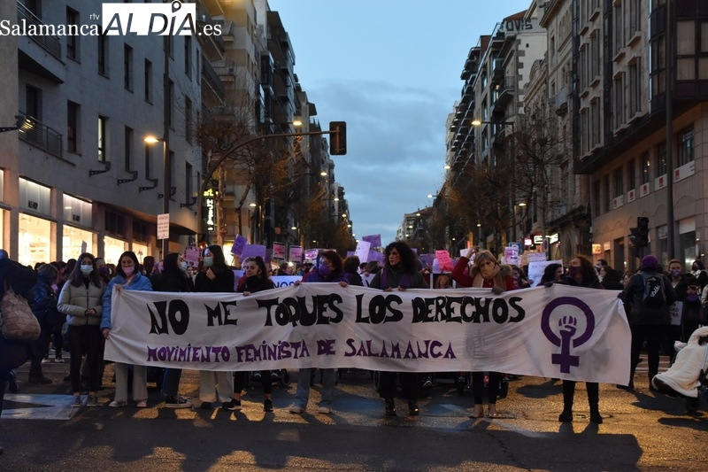 Manifestación del 8M en Salamanca, con motivo del Día de la Mujer. Foto de Vanesa Martins