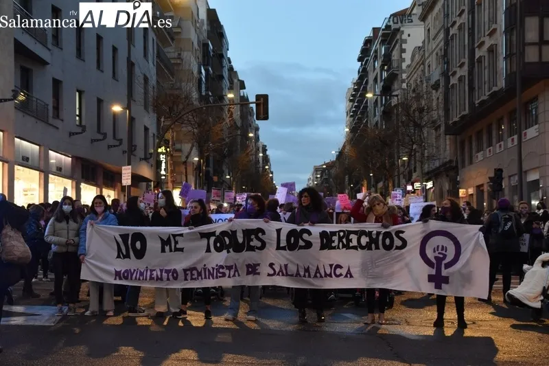 Manifestación del 8M en Salamanca, con motivo del Día de la Mujer. Foto de Vanesa Martins