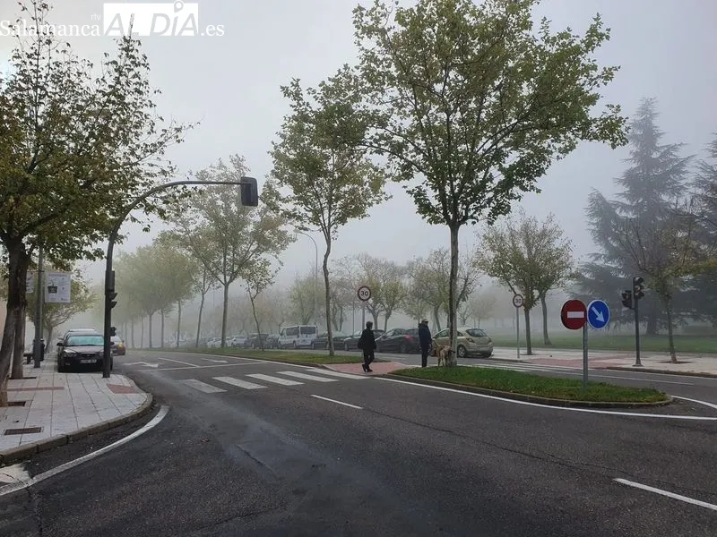Calles del barrio de Garrido con niebla esta mañana. Foto C. C.