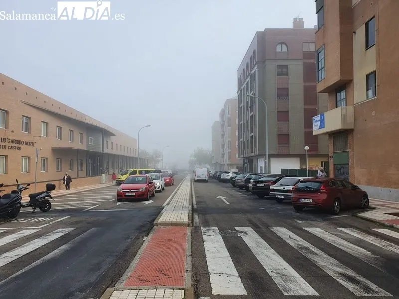 Calles del barrio de Garrido con niebla esta mañana. Foto C. C.