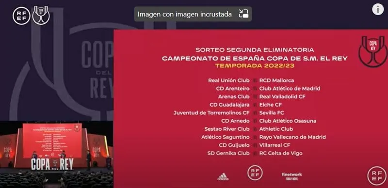 Sorteo de la segunda eliminatoria de la Copa del Rey celebrado este miércoles. 