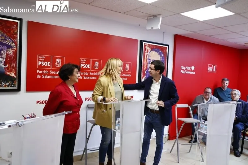 Debate de los candidatos a las primarias del PSOE para aspirar a la Alcaldía de Salamanca, Soledad Murillo y José Luis Mateos. Fotos: David Sañudo