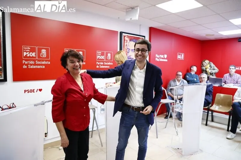 Debate de los candidatos a las primarias del PSOE para aspirar a la Alcaldía de Salamanca, Soledad Murillo y José Luis Mateos. Fotos: David Sañudo