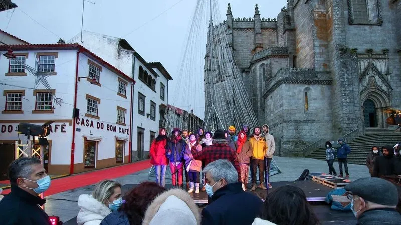 La Praça da Sé es el epicentro de la ambientación navideña de Guarda