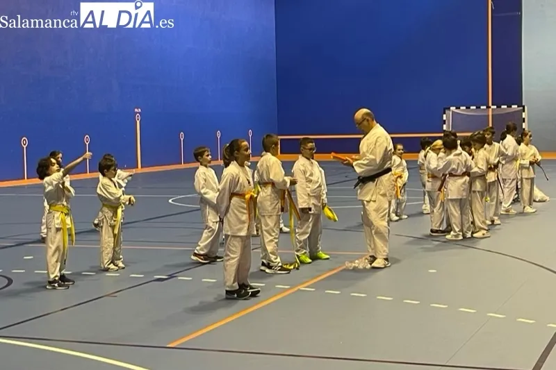 El Club de Karate de Peñaranda ofrecía una exhibición en el pabellón 