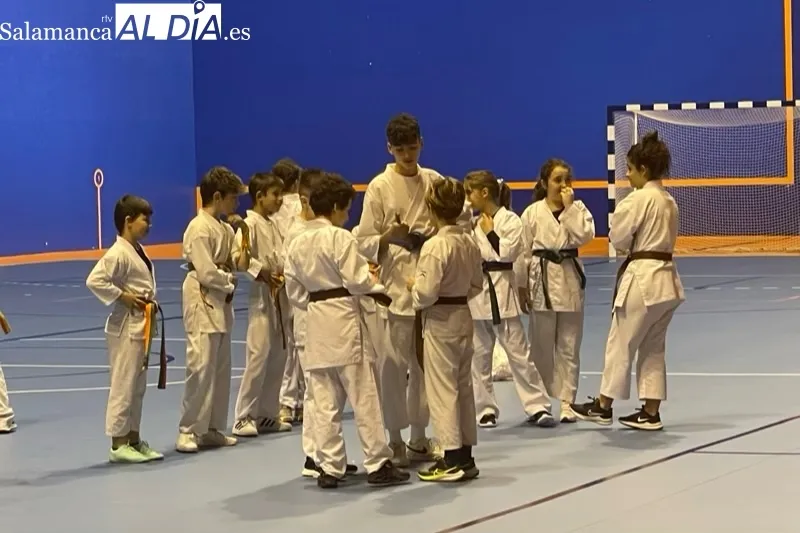 El Club de Karate de Peñaranda ofrecía una exhibición en el pabellón 