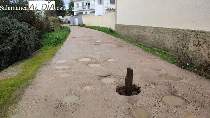 Estado en el que se encuentra la calle Rondín del Frontón de Pelota en Vitigudino / CORRAL