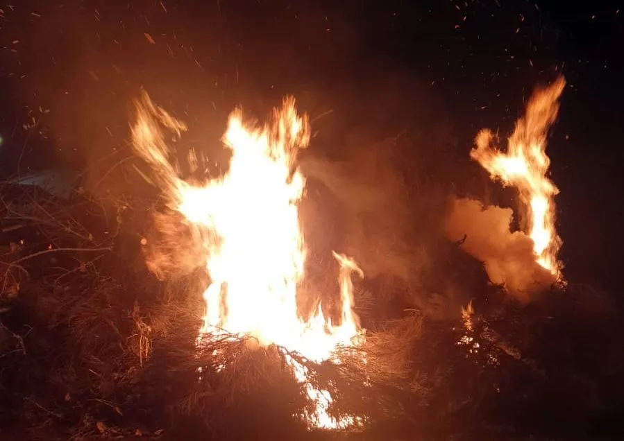 Los vecinos de La Vídola asistieron un año más al rito ancestral de la quema de bolagas 