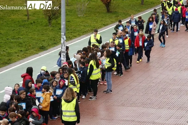 El Colegio Marista Champagnat ha celebrado esta mañana su tradicional Marcha de Navidad Solidaria. Foto de David Sañudo