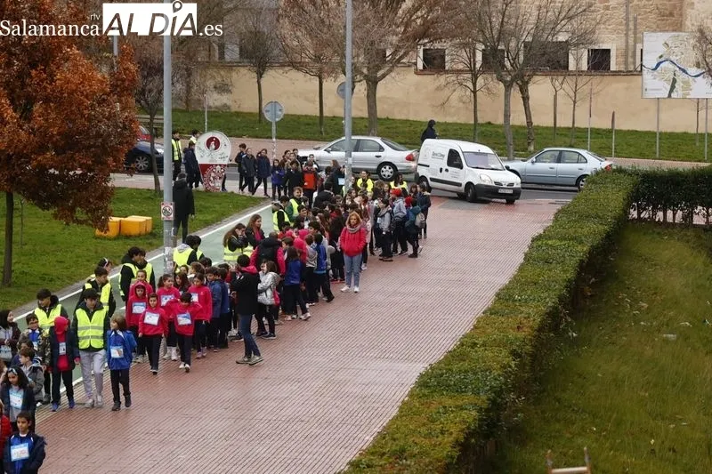 El Colegio Marista Champagnat ha celebrado esta mañana su tradicional Marcha de Navidad Solidaria. Foto de David Sañudo