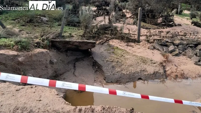 Desperfectos en caminos de Bañobárez ocasionados por las riadas del pasado domingo