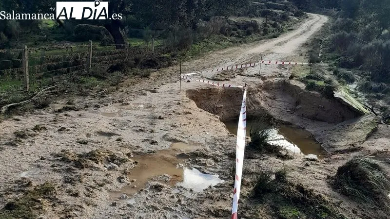 Desperfectos en caminos de Bañobárez ocasionados por las riadas del pasado domingo