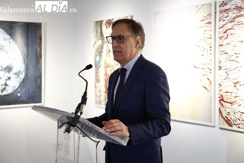 ‘Flores rojas en Salamanca’, exposición de Long Beini en la Torre de los Anaya. Foto de David Sañudo