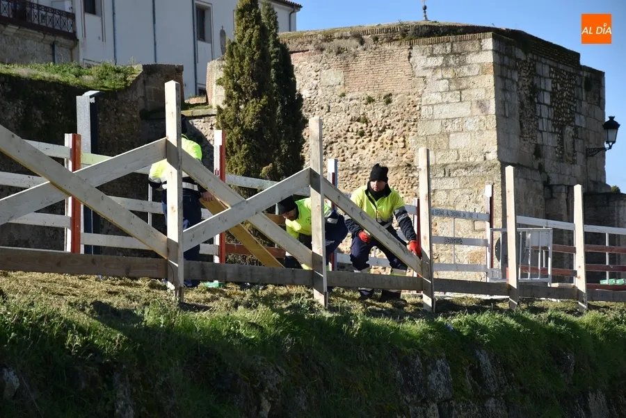 Foto 3 - Las nuevas agujas de seguridad del muro del Registro son finalmente de madera