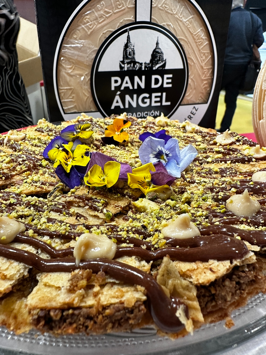 Baklava Pan de Ángel, miel de cantueso y choco avellanas, plato presentado hoy en Madrid Fusión. 