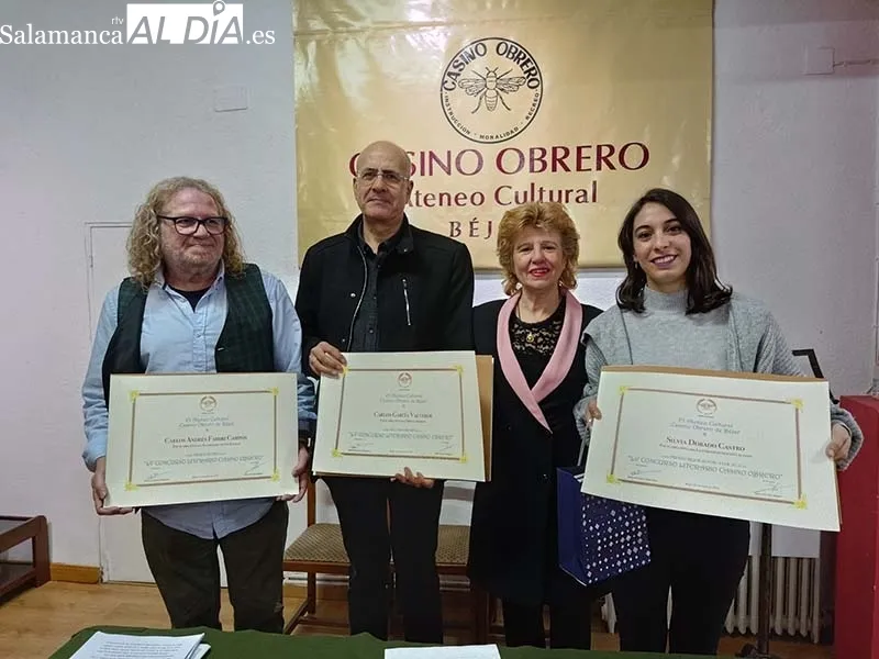 Foto 2 - Carlos Andr&eacute;s Fabbri, ganador del LV Concurso literario del Casino Obrero de B&eacute;jar