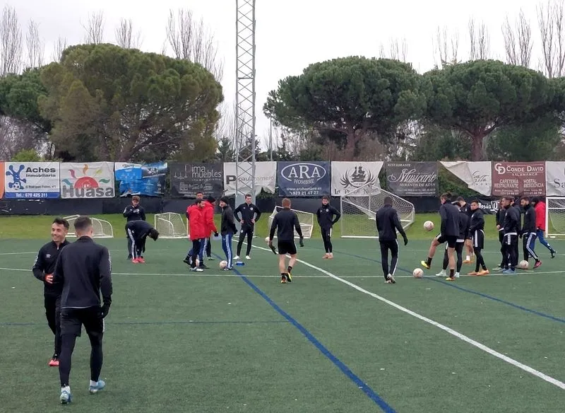 Entrenamiento de esta mañana, en el Tori, de la plantilla del Salamanca UDS