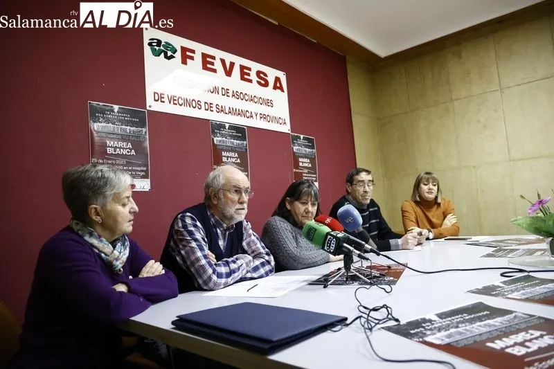 Presentación de la marea blanca de Salamanca en la sede de Fevesa. Foto de David Sañudo