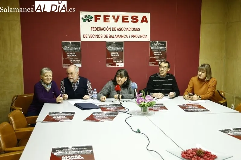 Presentación de la marea blanca de Salamanca en la sede de Fevesa. Foto de David Sañudo