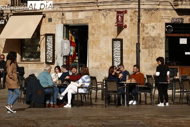 El centro de Salamanca, en la mañana de este domingo. Fotos: David Sañudo