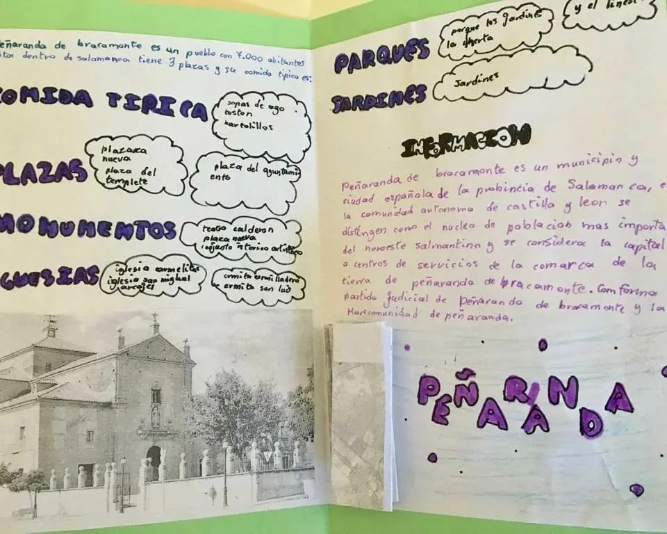 Los alumnos de 5º del Ceip Miguel de Unamuno realizan folletos turísticos