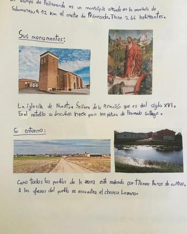 Los alumnos de 5º del Ceip Miguel de Unamuno realizan folletos turísticos