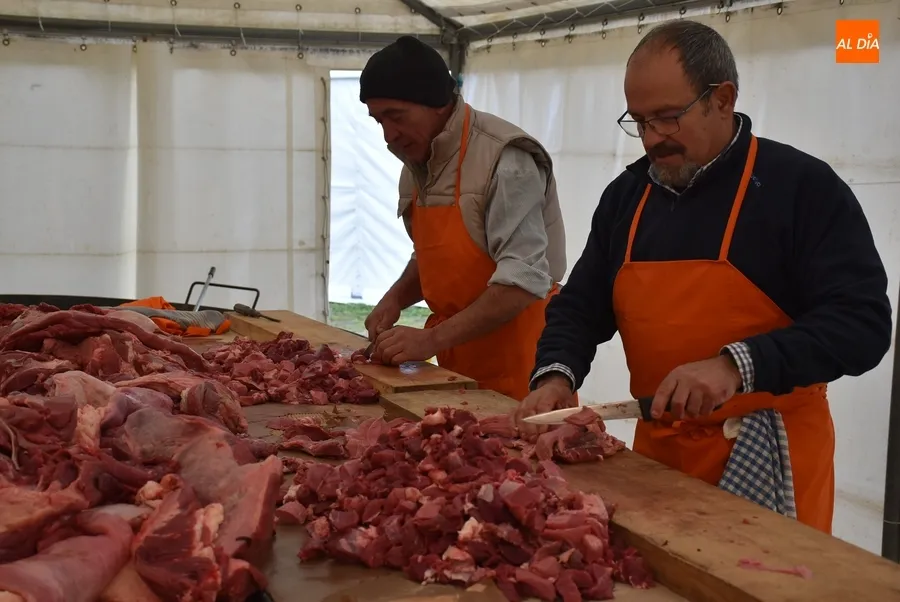 Foto 4 - Pelados 600 kilos de patatas y troceados 320 kilos de carne para el gran guiso de Pi&ntilde;ata