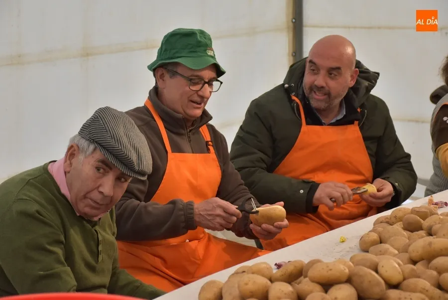 Foto 8 - Pelados 600 kilos de patatas y troceados 320 kilos de carne para el gran guiso de Pi&ntilde;ata