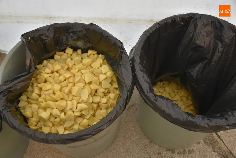 Foto 10 - Pelados 600 kilos de patatas y troceados 320 kilos de carne para el gran guiso de Pi&ntilde;ata