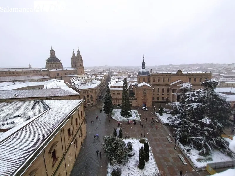 Vistas de Salamanca, desde la Catedral, con la ciudad nevada. David Sañudo