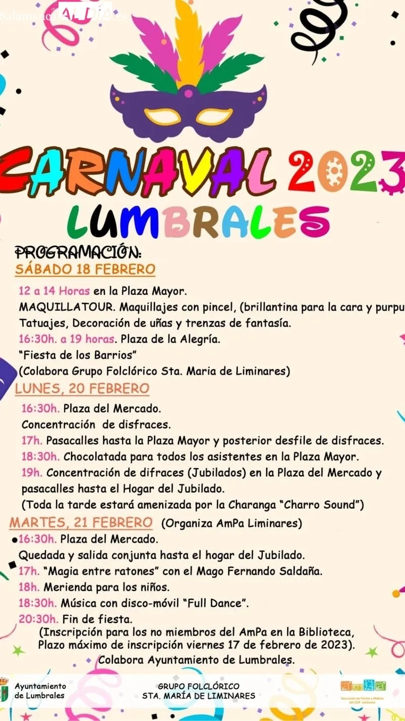 Foto 2 - Lumbrales celebrar&aacute; el Carnaval del 2023 con fiestas para ni&ntilde;os y mayores