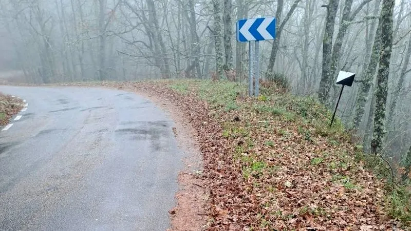SA-262 que une San Martín del Castañar con El Caserito, en la Sierra de Francia. Foto PSOE Salamanca