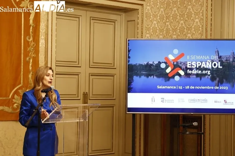 Presentación en el Ayuntamiento de Salamanca de la II Semana del Español organizada por la Federación Española de Escuelas de Español como Lengua Extranjera (FEDELE). Foto de David Sañudo