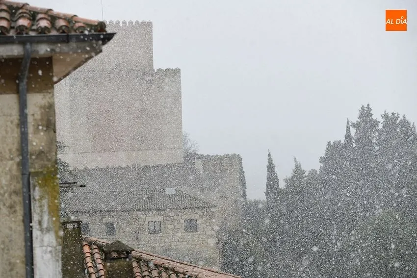 Foto 4 - Ciudad Rodrigo recibe la visita de la nieve, aunque sin cuajar lo m&aacute;s m&iacute;nimo