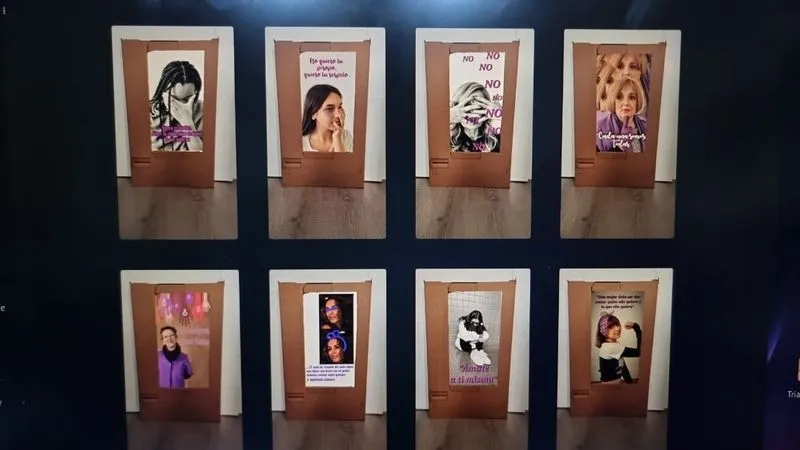 Decoración por el Día de la Mujer en el IES Federico García Bernalt