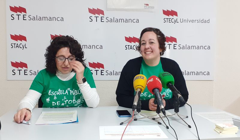 Rueda de prensa de Teresa Vicente Ramos, portavoz del STE de Salamanca 