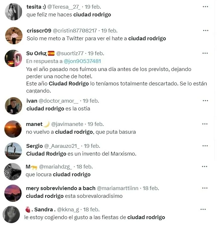 Foto 4 - Divisi&oacute;n en redes sociales entre los j&oacute;venes que &lsquo;invadieron&rsquo; Ciudad Rodrigo el S&aacute;bado de Carnaval
