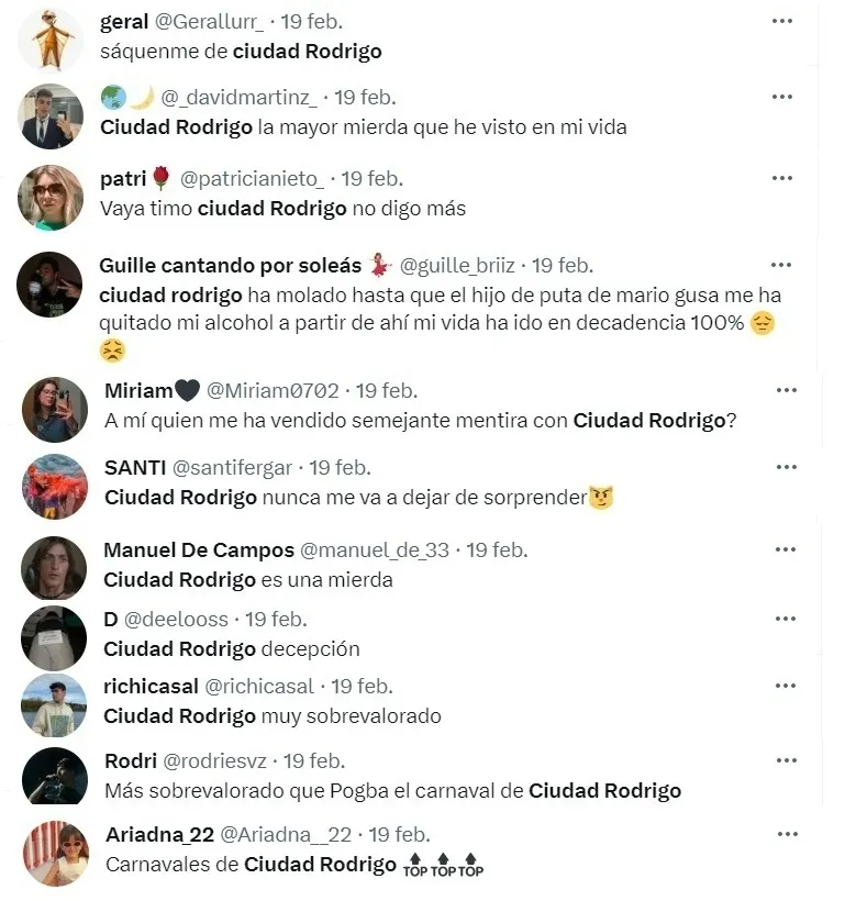 Foto 3 - Divisi&oacute;n en redes sociales entre los j&oacute;venes que &lsquo;invadieron&rsquo; Ciudad Rodrigo el S&aacute;bado de Carnaval