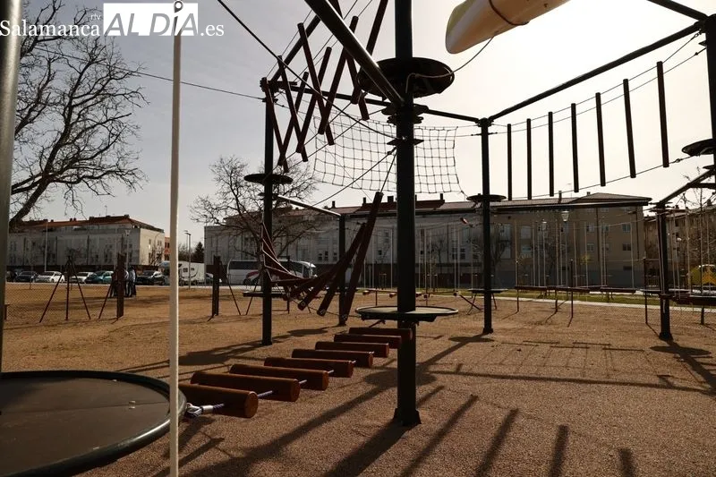 Nuevo parque de aventura en Salamanca, junto a los Huertos Urbanos. Foto de David Sañudo