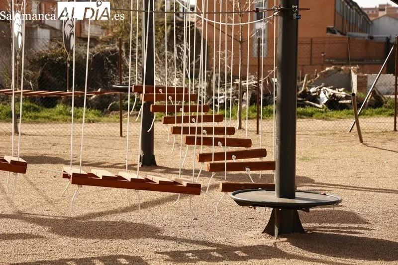 Nuevo parque de aventura en Salamanca, junto a los Huertos Urbanos. Foto de David Sañudo